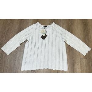 New with Tags Tommy Bahama Open Knit White openwork sweater Size L - Retail $128